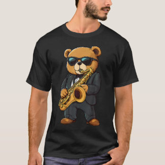 Camiseta Música Jazz Saxofone Teddy Óculos de Sol