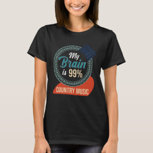 Camiseta Música Letra Meu Cérebro É 99 Música country