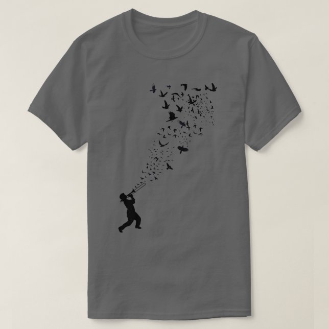 Camiseta Música Liberdade e Pássaros (Frente do Design)
