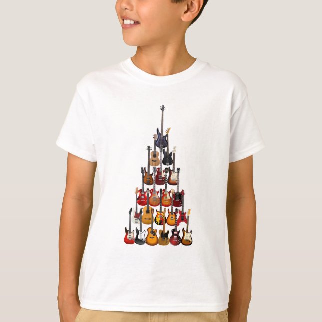 Camiseta Música Light Rock De Árvore De Violão (Frente)