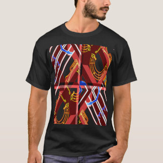 Camiseta Música Maravilhosa Vibrações Azuis de Verão Geomét