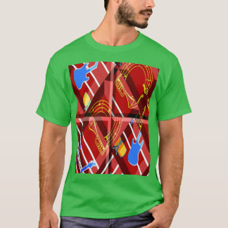 Camiseta Música Maravilhosa Vibrações Azuis de Verão Geomét