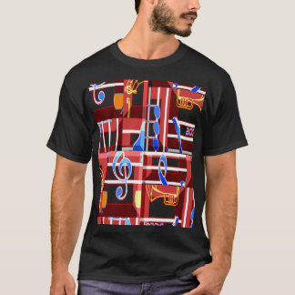 Camiseta Música Maravilhosa Vibrações Azuis de Verão Geomét