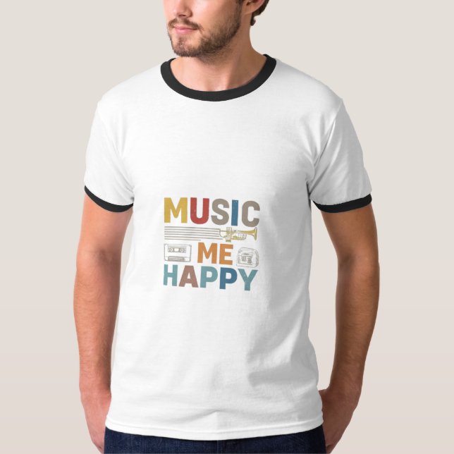 Camiseta Música me deixa feliz (Frente)