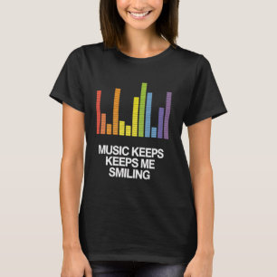 Camiseta Música me mantém sorrindo, equalizador gráfico, mú