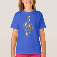 Música, música, música, clave de sol em ouro,