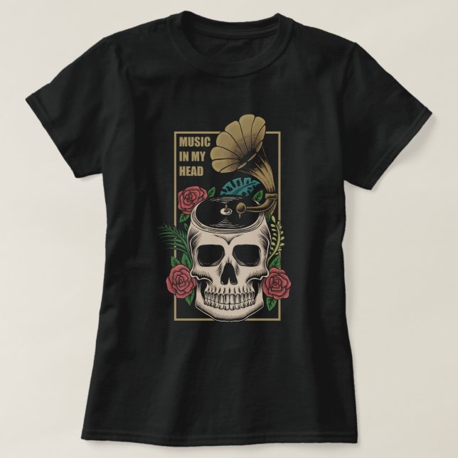 Camiseta Música Na Minha Cabeça (Frente do Design)