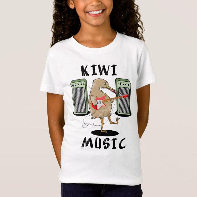 Camiseta Música neozelandesa Kiwi tocando violão (Frente)