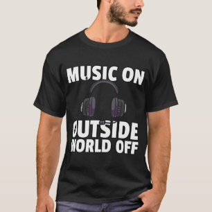 Camiseta Música No Fone De Ouvido Do World Off Music