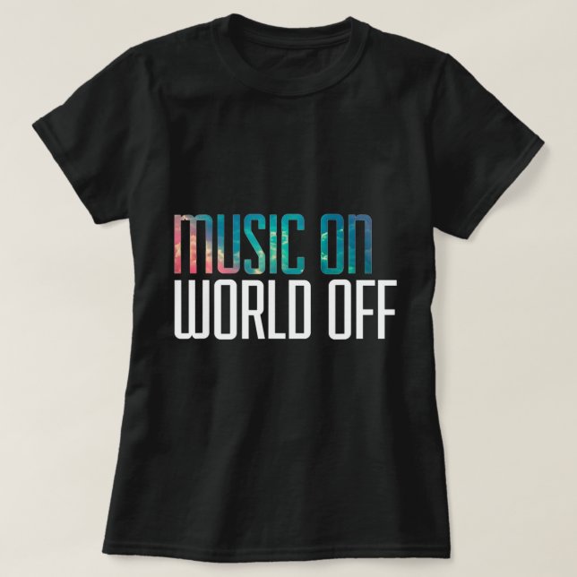 Camiseta Música No Mundo Inteiro Para Amantes De Música, Dj (Frente do Design)