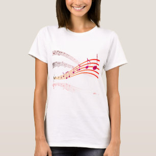 Camiseta Música, notas, clf