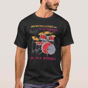 Camiseta Música Nunca Subestima Uma Garota Com Bateria