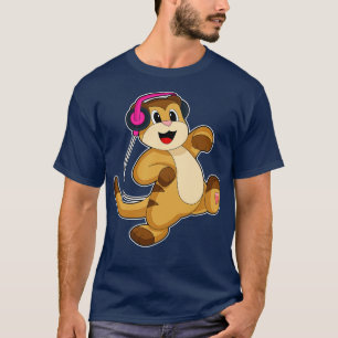 Camiseta Música para auscultadores do Meerkat