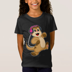 Camiseta Música para auscultadores do Meerkat