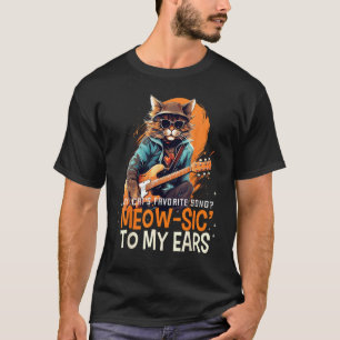 Camiseta Música para meus Ouvidos para Gatos Musicais e Mús