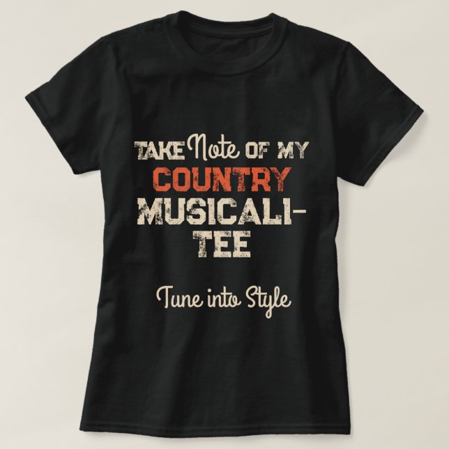 Camiseta Música personalizada toma nota do meu país Musical (Frente do Design)