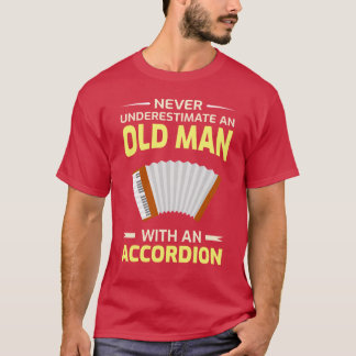Camiseta Música Polca de Acordeão Músico Pai Avô Pais