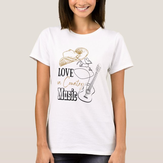 Camiseta Música por País e Amor (Frente)