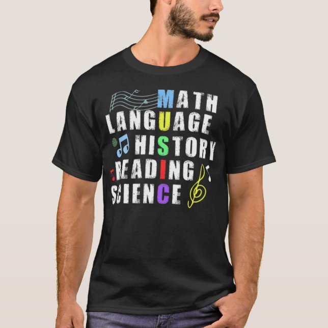 Camiseta Música Professora Idioma História Humor amigos (Frente)
