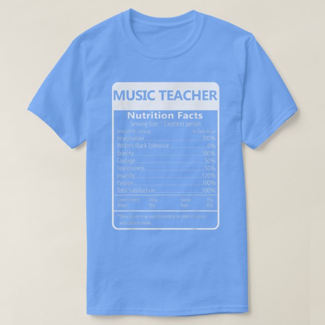Camiseta Música Professora Nutrição Fala Gráfico Sarcástico (Frente do Design)