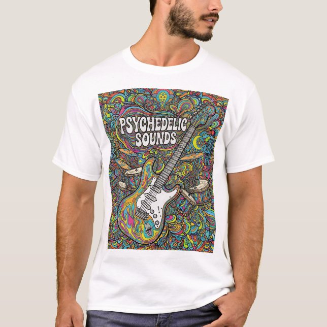 Camiseta Música Psicodélica Vibes Retro-Camisa Gráfica, Tri (Frente)