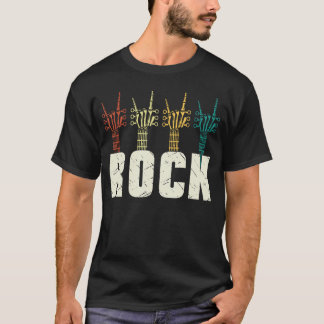 Camiseta Música Punk Rock and Roll Esqueleto Mão de Rock Gu
