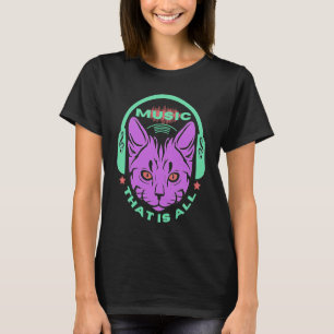 Camiseta Música Que É Tudo Fone De Ouvido Com Gatinho De On