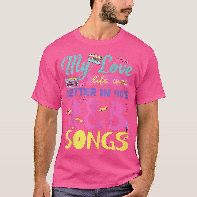 Camiseta Música Rb De 90 Para Mulheres Raparigas Rnb Rhythm (Frente)