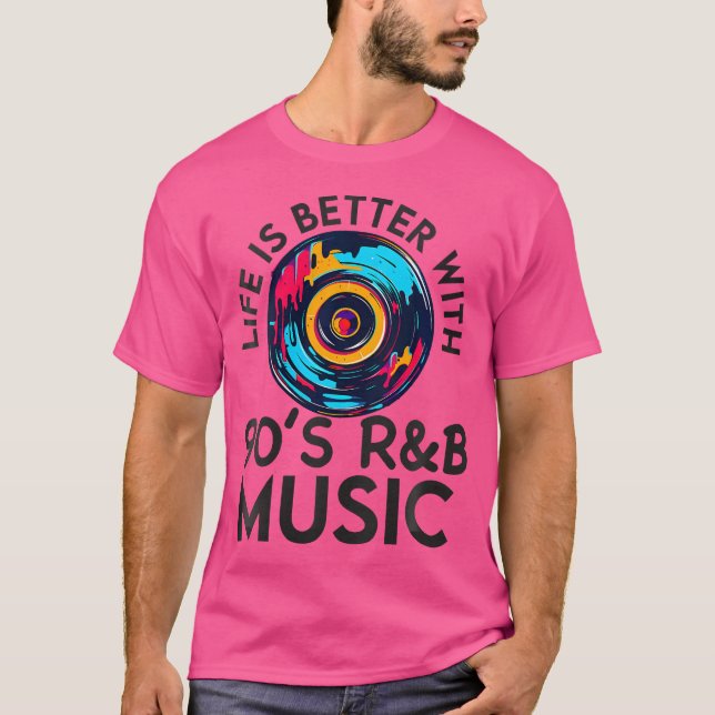 Camiseta Música Rb De 90 Para Mulheres Raparigas Rnb Rhythm (Frente)