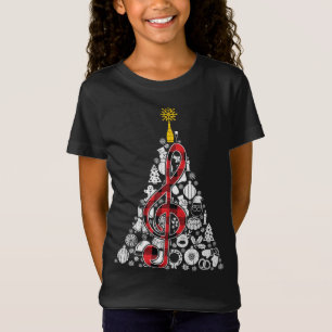 Camiseta Música Red Xadrez Decor de Ornamento de Árvore de