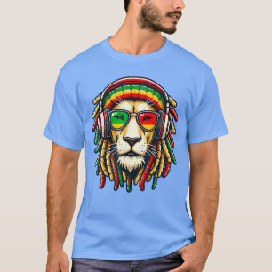 Camiseta Música Reggae Rasta Leão Jamaica menina vintage