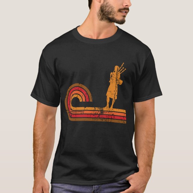 Camiseta Música retro da silhueta dos Bagpipes do estilo (Frente)