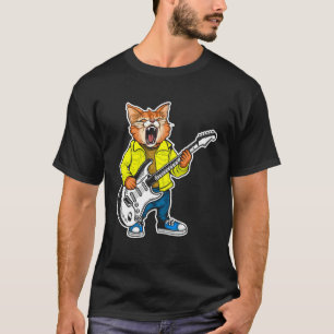 Camiseta Música Retro de Rock de Guitarra de Gato Fofo