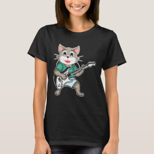 Camiseta Música Retro de Rock de Guitarra de Gato Fofo 3