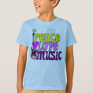 Camiseta Música retro do amor da paz dos anos setenta