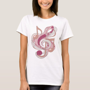 Camiseta Música Rosa Chic DESIGN MODERNO EM ROSA