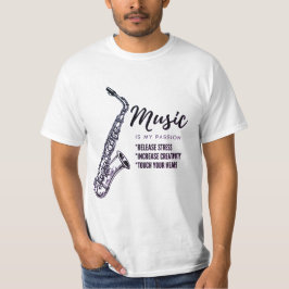Camiseta Música, saxofone
