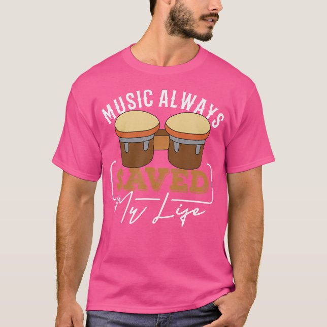 Camiseta Música Sempre Salvou Meu Tambor De Bass De Tambore (Frente)