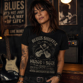 Camiseta Música Shuffle Blues Do Soul Para Músicos