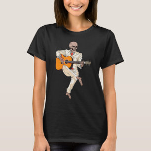 Camiseta Música Skeleton tocando guitarrista