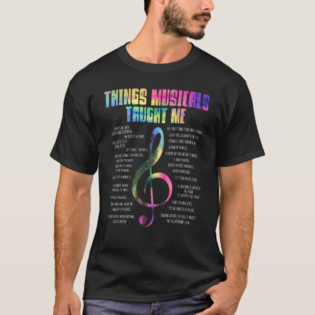 Camiseta Música Teatro Coisas Musicais Me Ensinaram Ator (Frente)