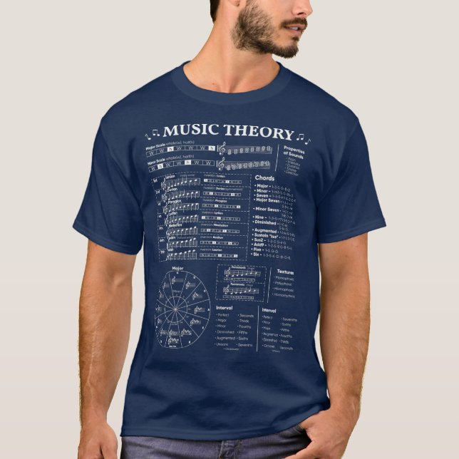 Camiseta Música Teoria Musical Aprendizagem de Músicos (Frente)