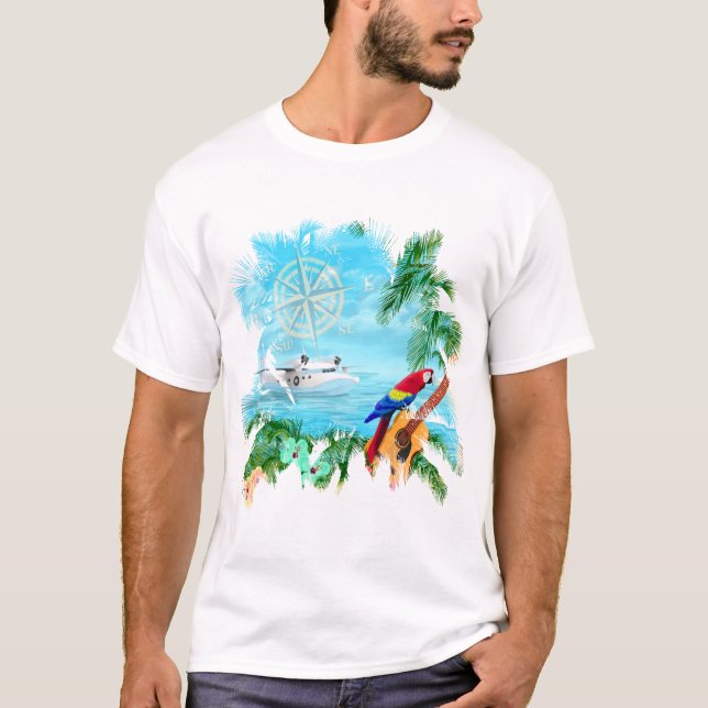 Camiseta Música tropical de praia (Frente)