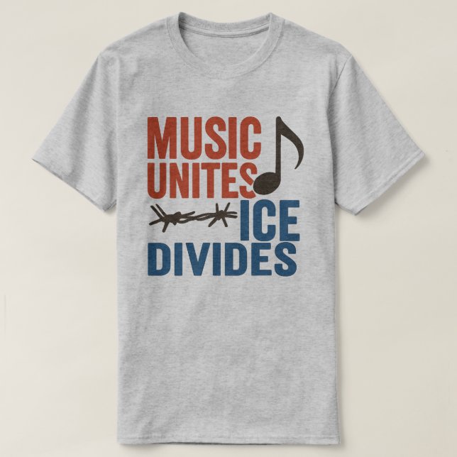 Camiseta Música Une ICE divide l ativista de direitos latin (Frente do Design)