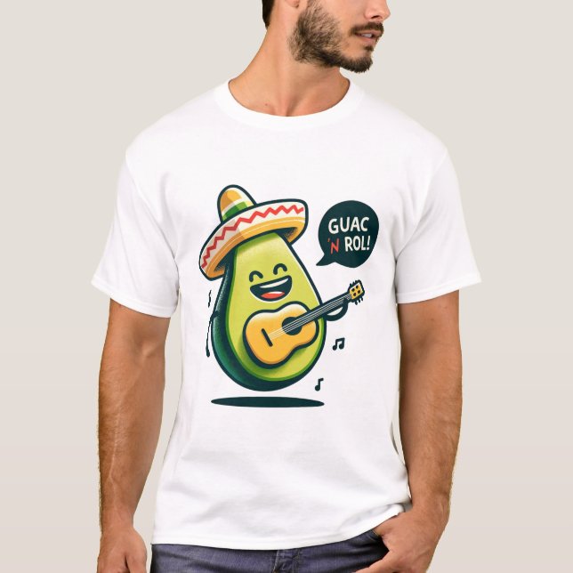 Camiseta Musical Avocado 'Guac n' Roll (Frente)
