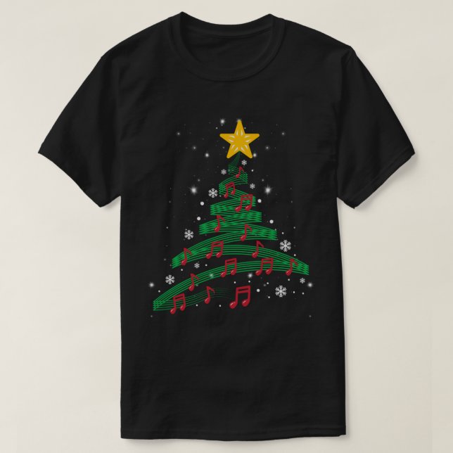 Camiseta Musical Christmas Tree Design (Frente do Design)
