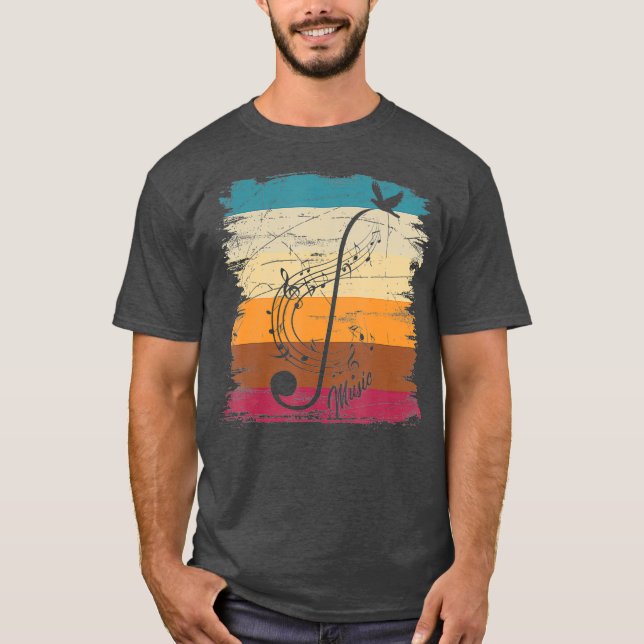Camiseta Musical Composer Music Notes Músico Retro Clef (Frente)