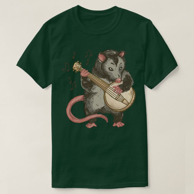 Camiseta Musical de Instrumentos Musicais Possum Banjo (Frente do Design)