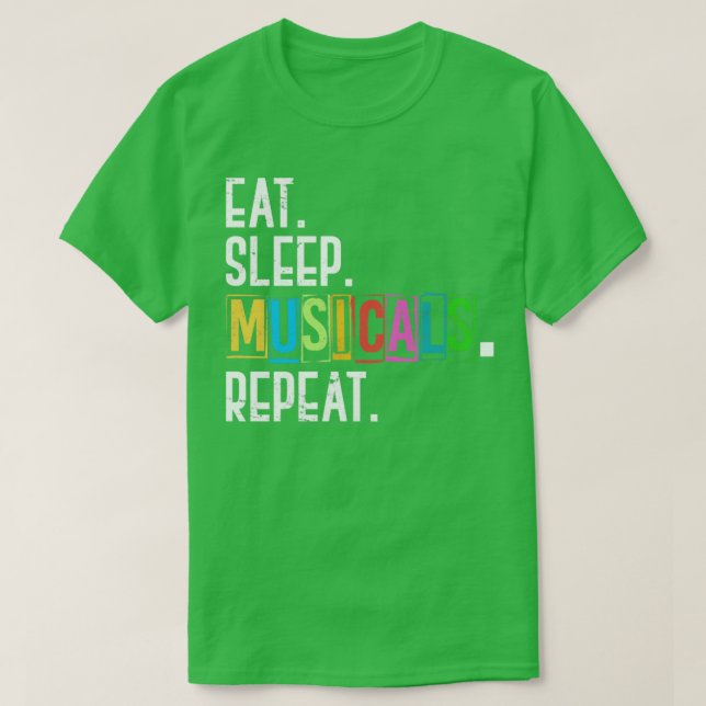 Camiseta Musical de repetição musical do sono (Frente do Design)