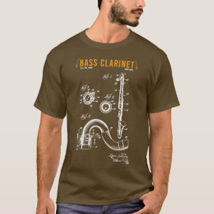 Camiseta Musical do Instrumento Musical Clarinet Woodwind M